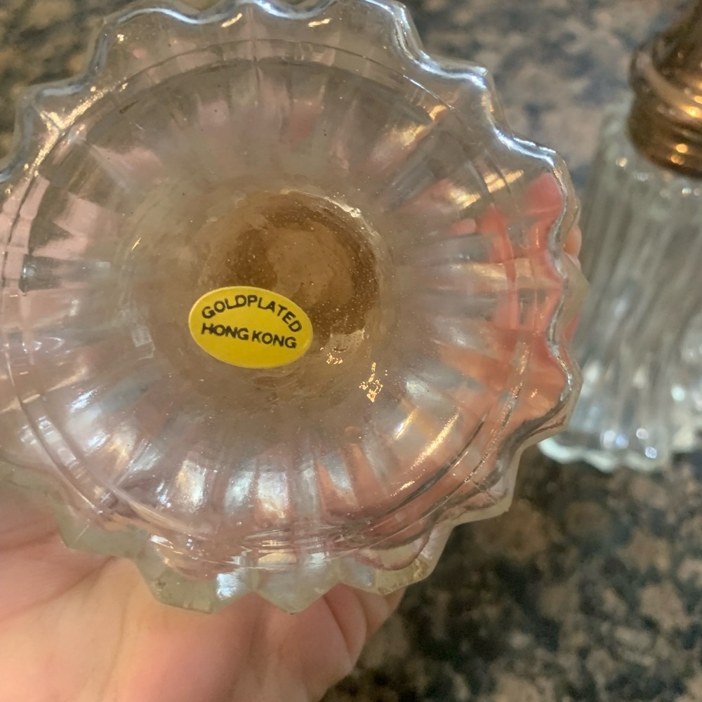 Vintage-Inspired Glass Salt and Pepper Shakers with Silver Tops - Picture 2 of 4